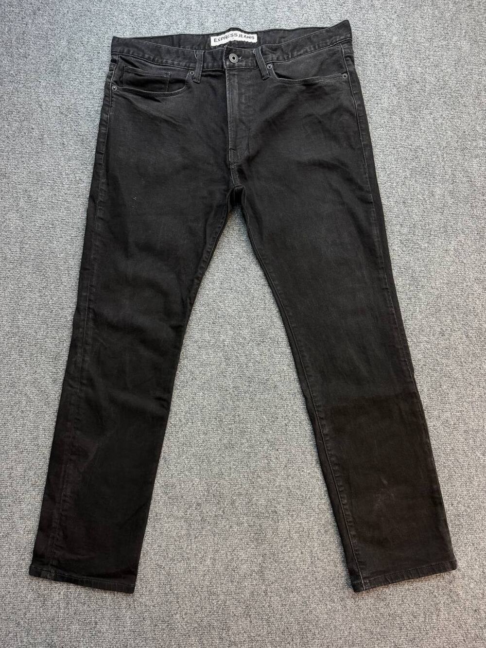 Express Jeans Rocco Men’s 36x30 Black Slim Fit Skinny Leg Stretch Denim